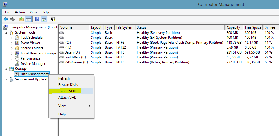 Create VHD