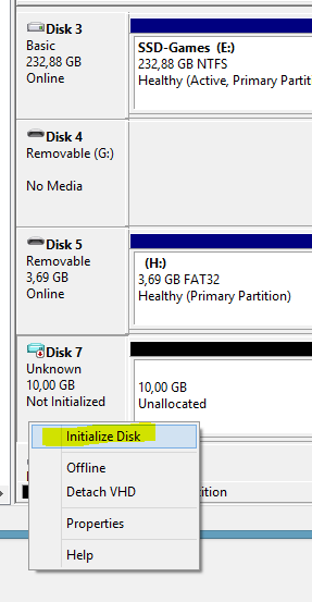 Intialize Disk