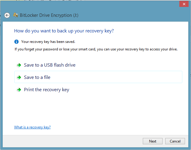 Save BitLocker Key