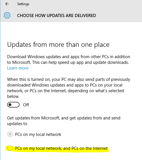 Peer-To-Peer Windows Updates