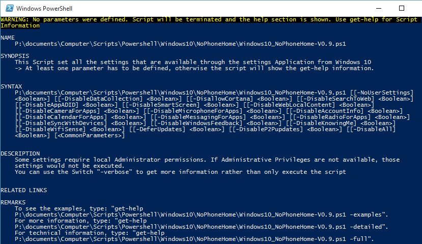 Script no Parameters