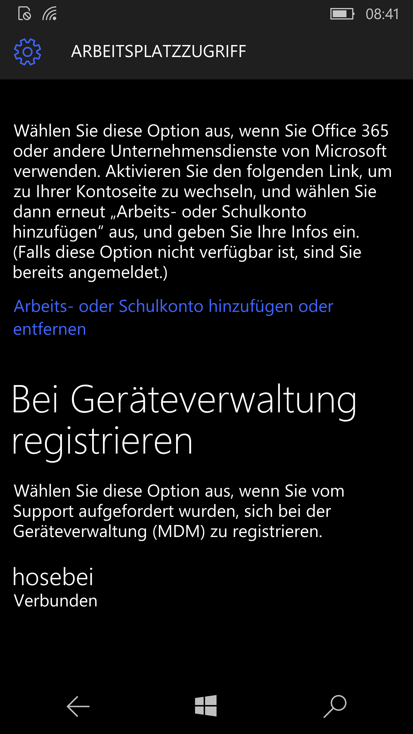 Windows 10 Mobile Intune enrollment