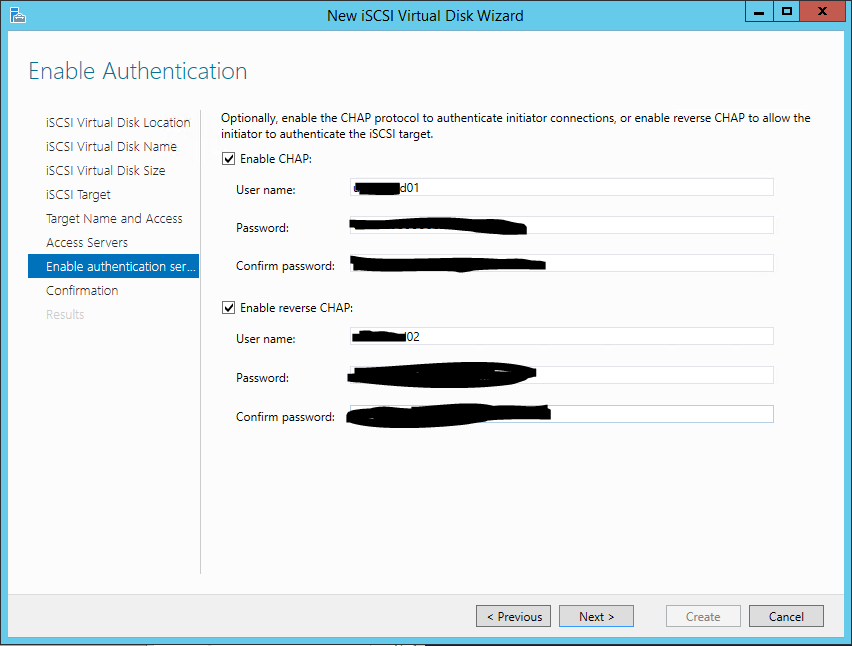 iSCSI configure Chap