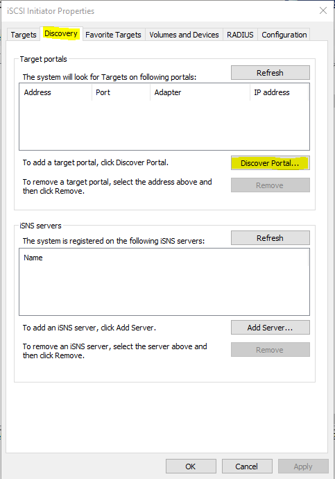 Discover iSCSI Portal