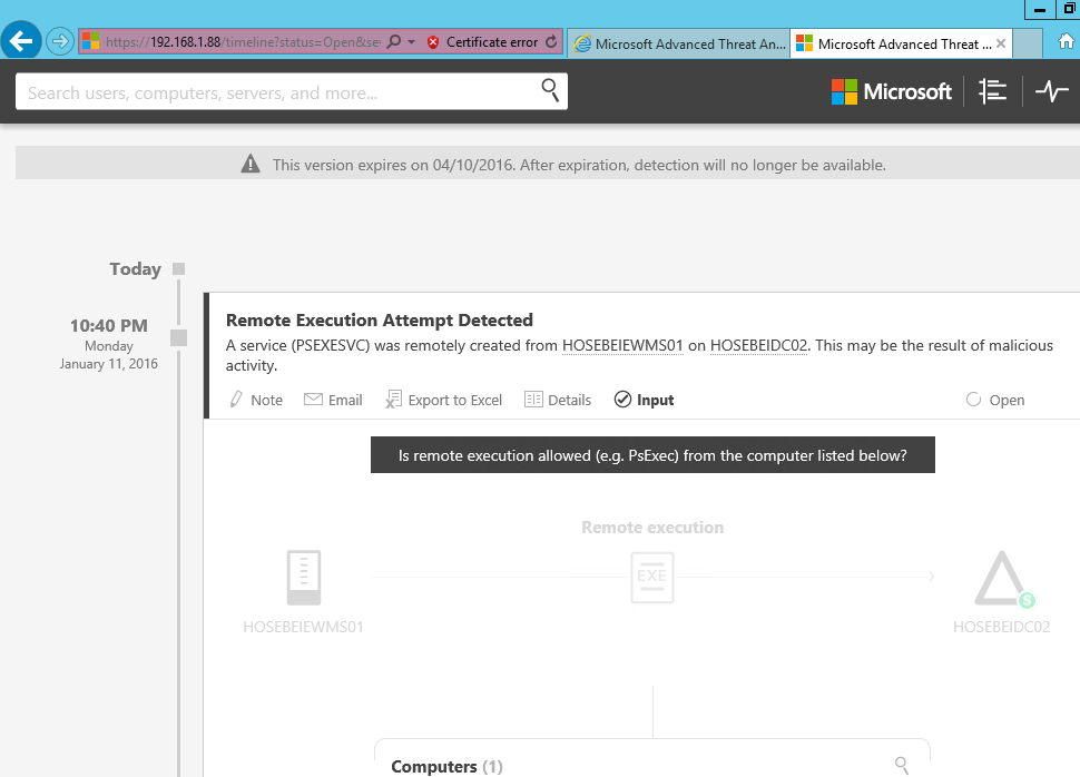 Microsoft ATA Warning