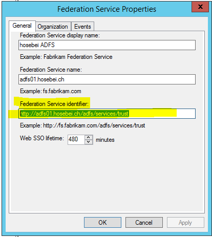 Fedration Service Identifier HTTP