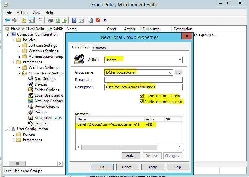 Create Local Group