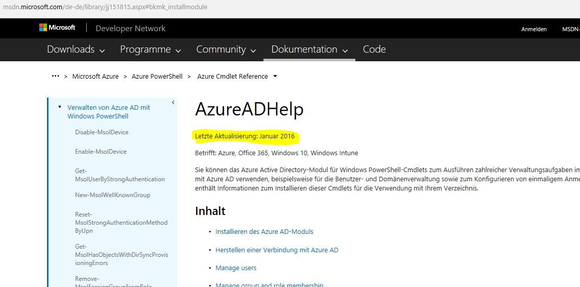 Azure AD Documentation Update