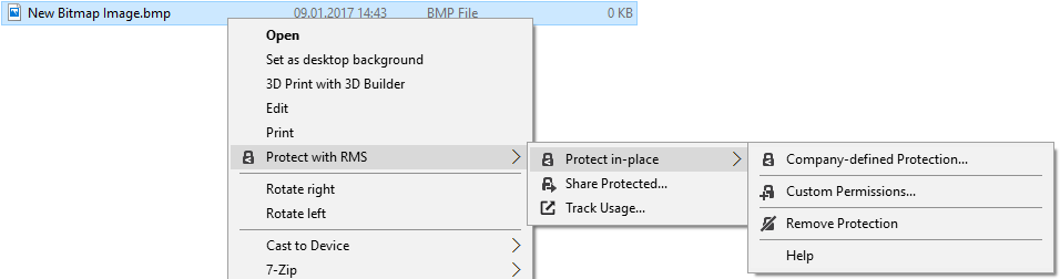 RMS Sharing Application File Explorer